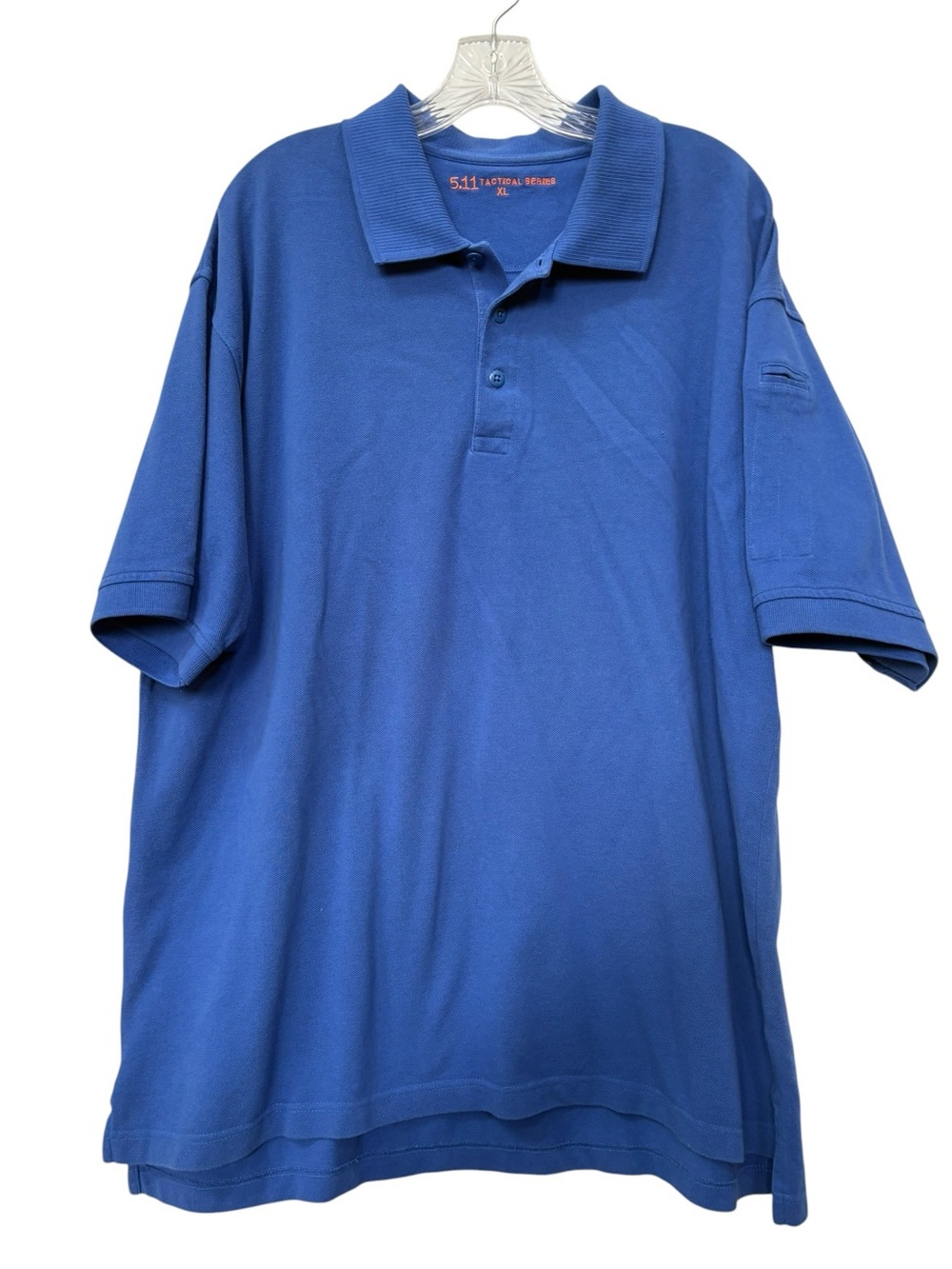 5.11 Tactical Men’s Blue Polo Shirt XL Pen Pocket on sleeve - FLAW